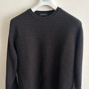Canali Italy Textured Brown Cashmere Wool Crewneck Sweater - 40/ Large